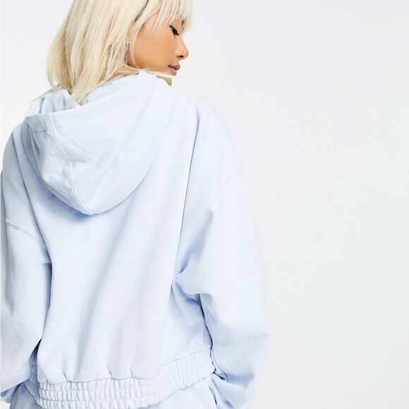 Jordan | Essential Loose Fit Fleece Hoodie in Baby Blue | 3X - Picture 6 of 9